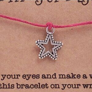 Star Christmas Wish Bracelet String Red